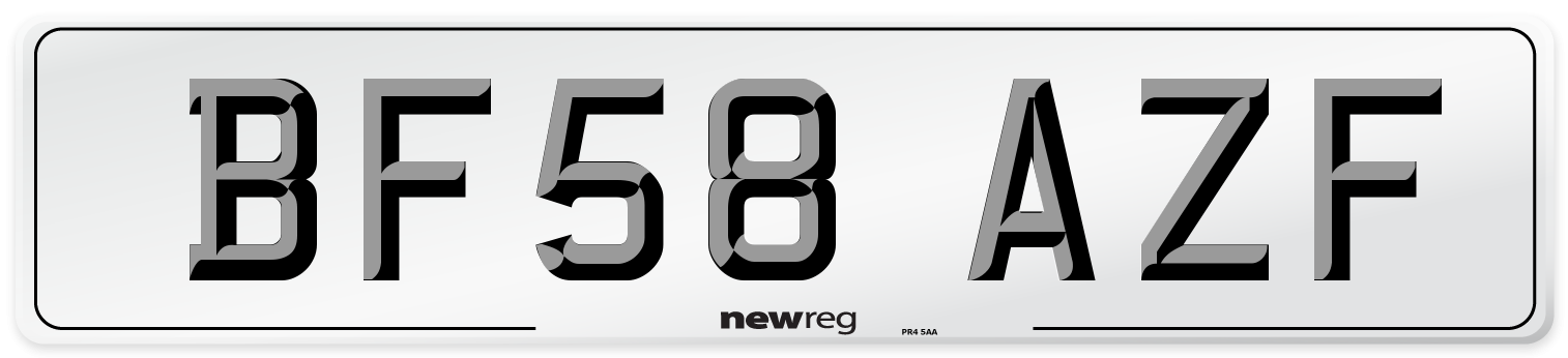 BF58 AZF Number Plate from New Reg